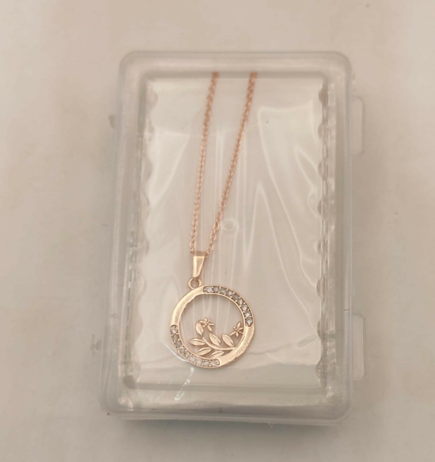 Rose Gold Swan Circle Pendant Necklace with AD For women and girls