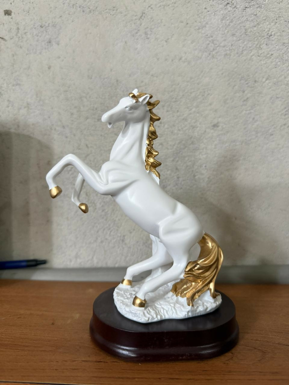 Rearing Horse Decorative Showpiece with Metallic Accents for Home & Office Decor