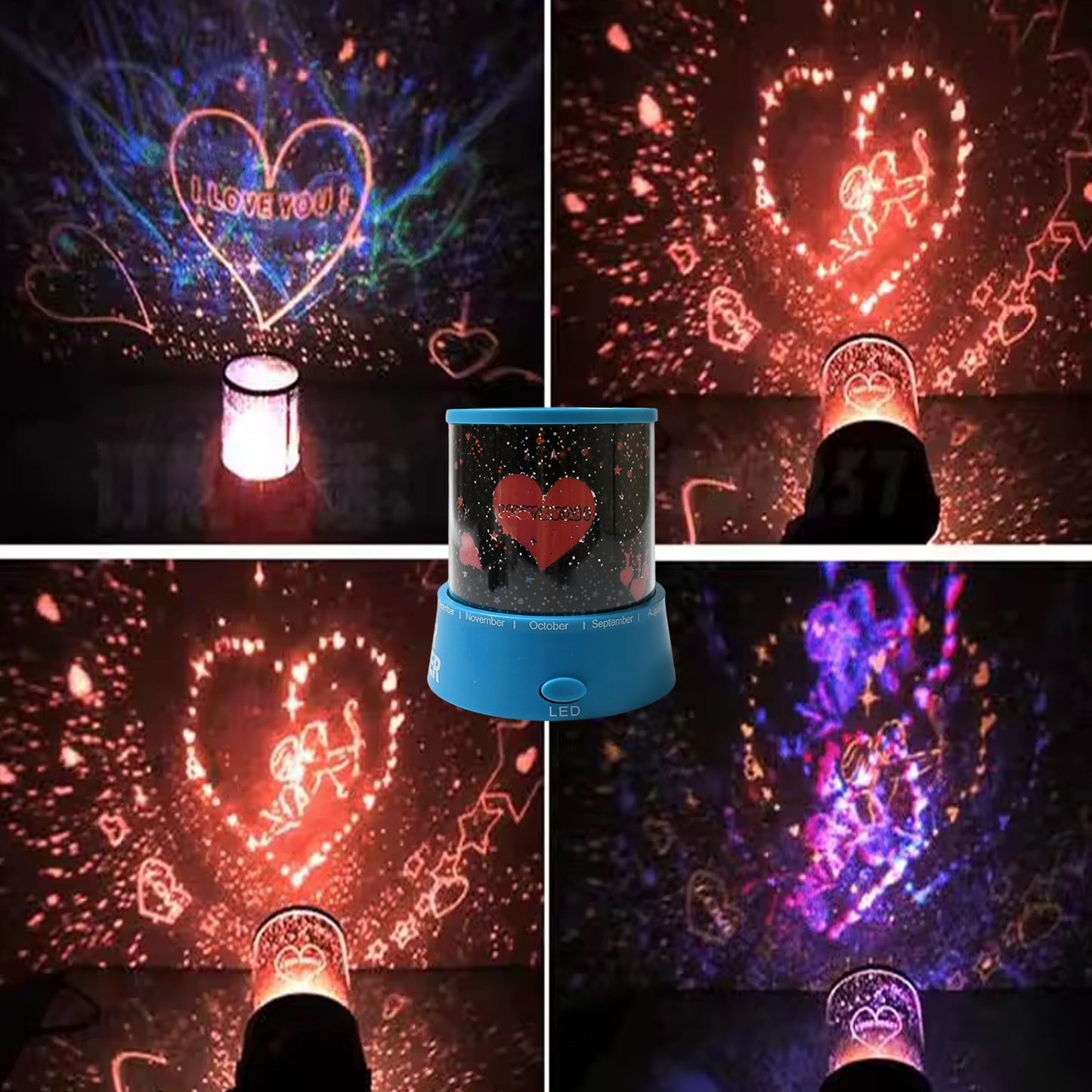 LED Projector Night Light Amazing Lamp, 3 Battery operated lamps, Rotation With the music Function, Master for Kids Bedroom Home Decoration Night Romantic Gift (Battery Not Included / 1 pc)