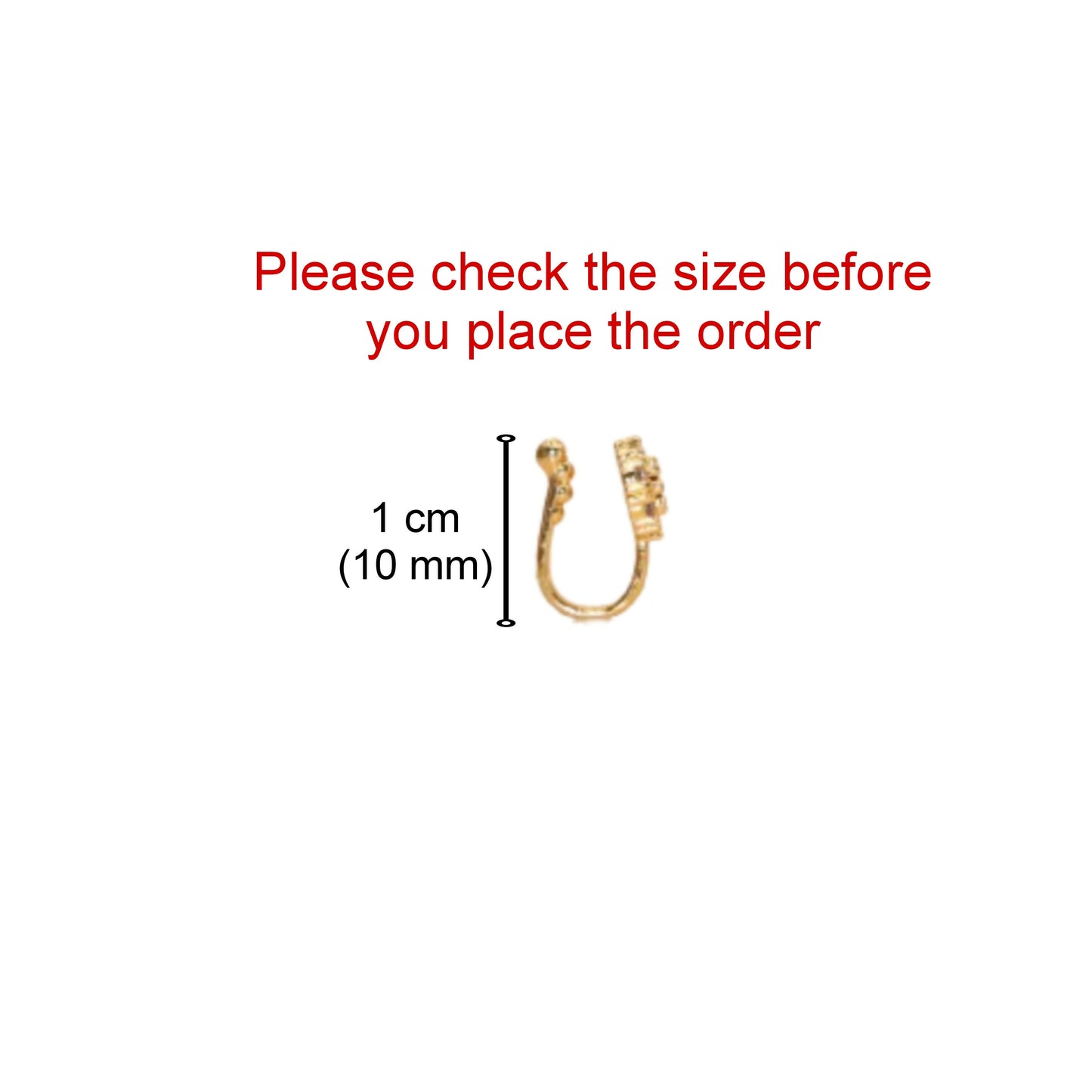 Rose Gold Plated Ruby Floral Non-Piercing Clip-On Nose Pin Combo Pack of 4