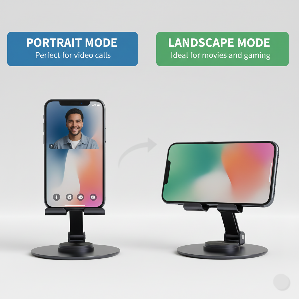 Folded UNITEQ SpinPro mobile and tablet stand compact and portable