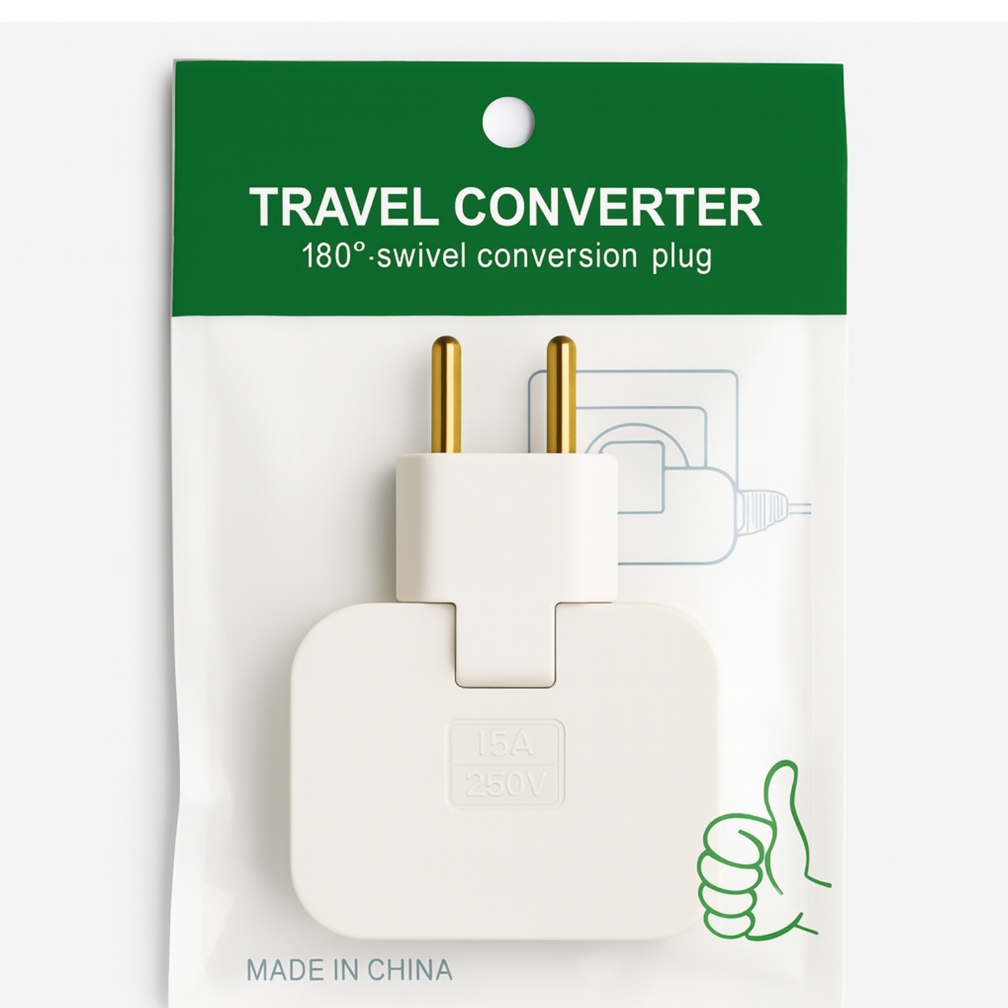 Travel Converter 180° Swivel Plug Universal Power Adapter 16A 250V