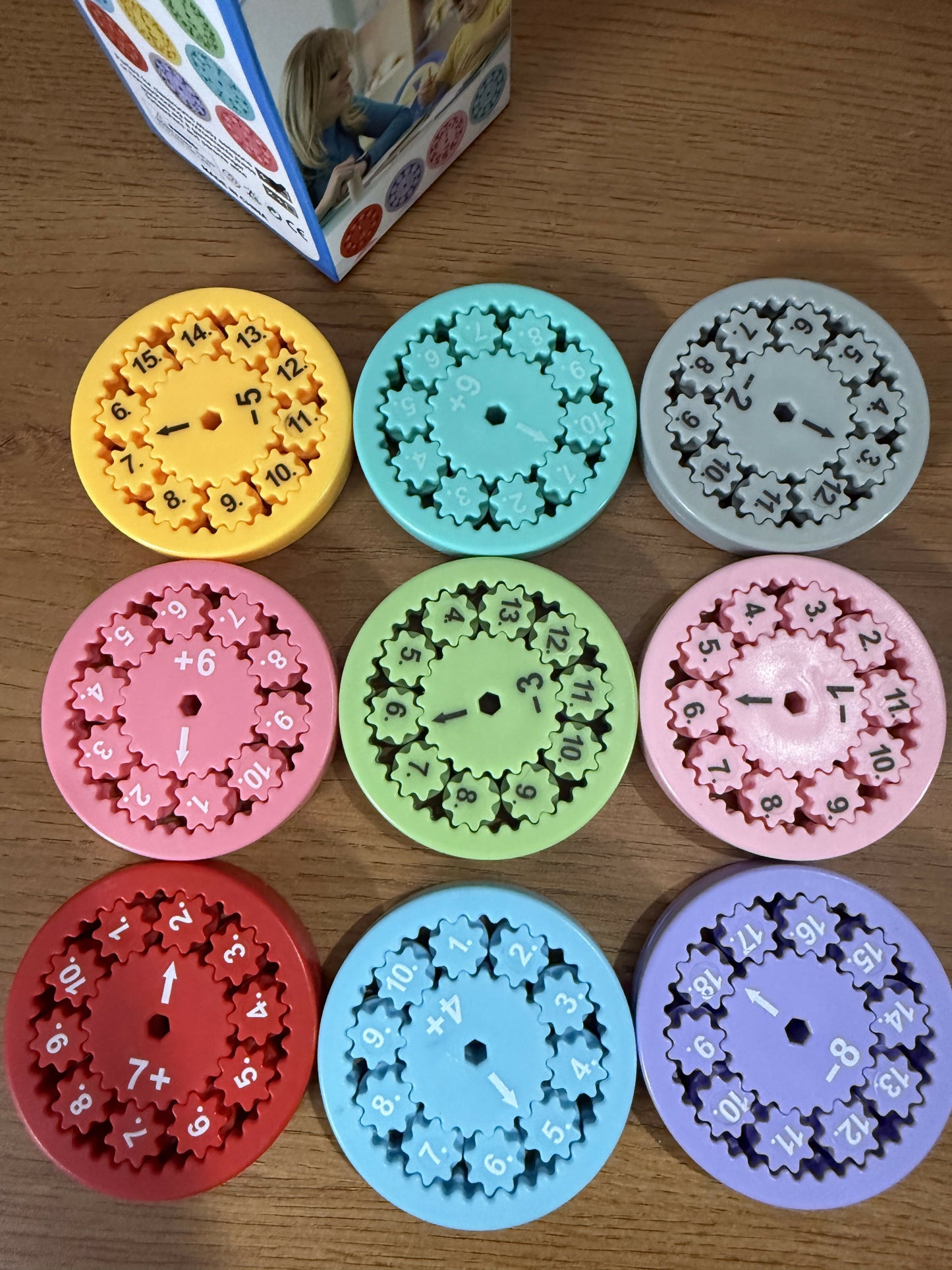 Math Fact Fidget Spinners for Kids | Educational Addition and Subtraction Learning Toy (9 PC)