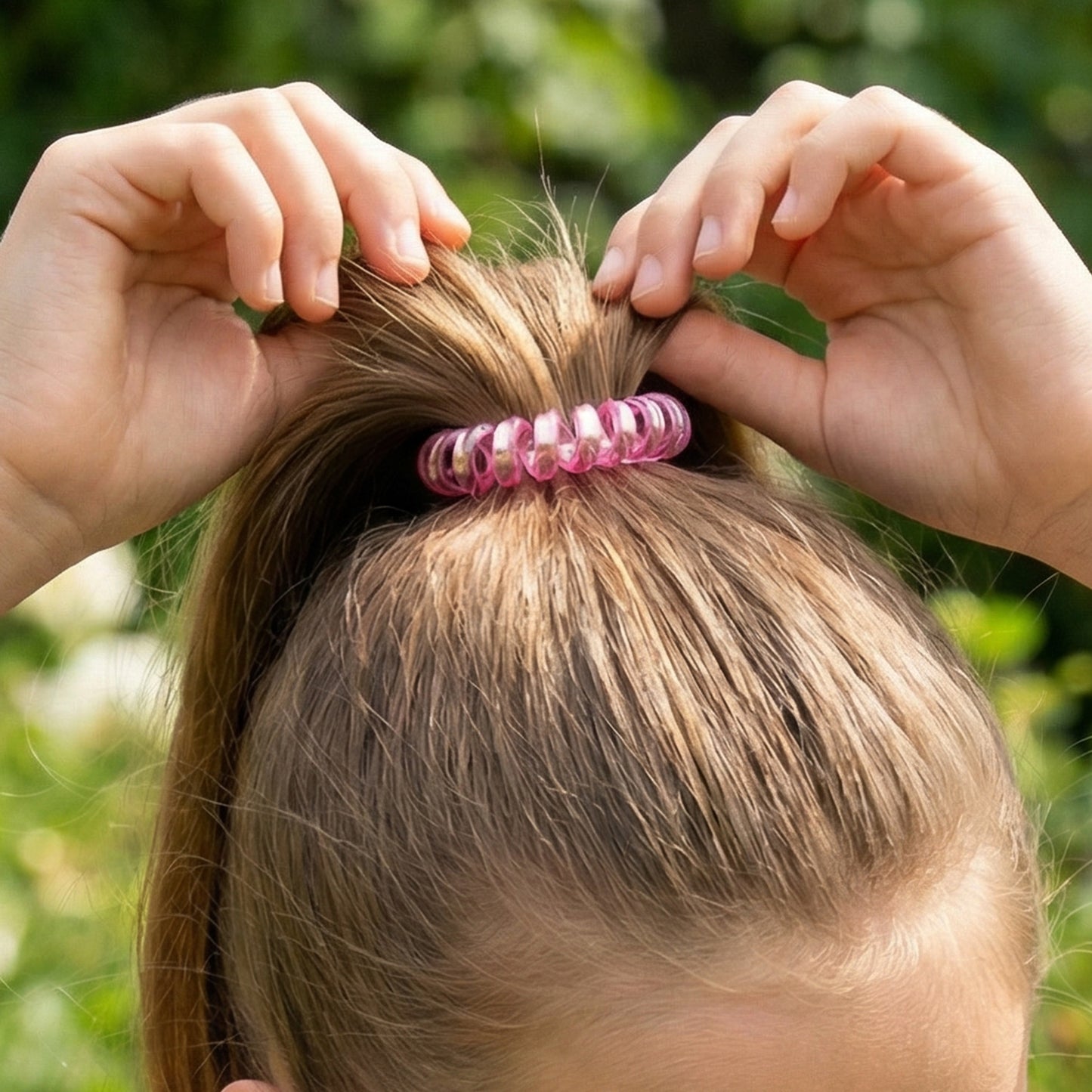 Spiral coil hair band in mixed colors for hair styling