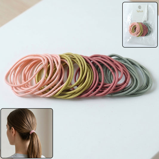 Soft Elastic Hair Bands Set - 40 Neutral Color Hair Ties