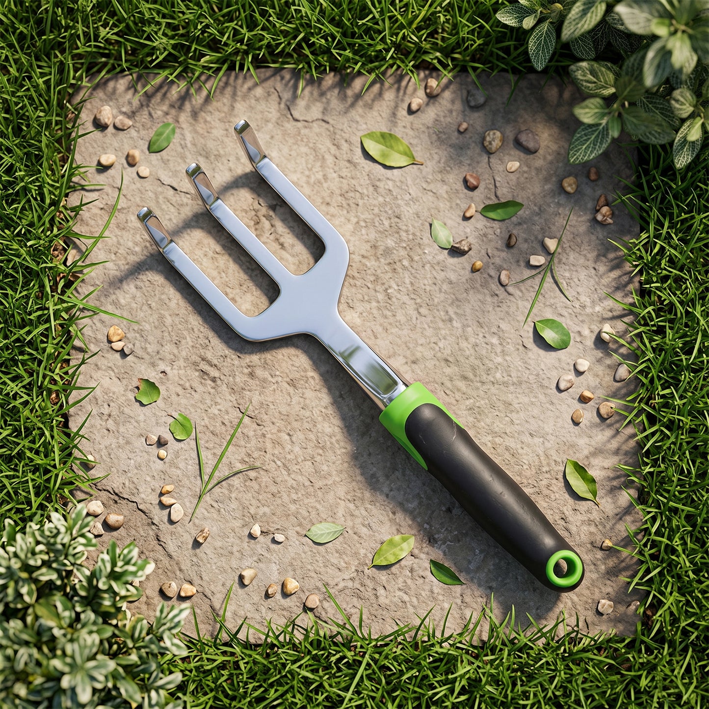 3 Prong Garden Hand Cultivator Fork Stainless Steel Tool Ergonomic Handle (1 Pc)