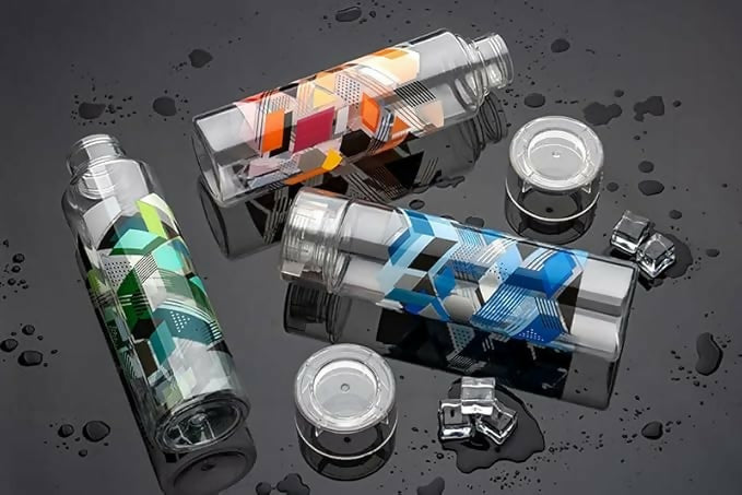 round plastic water bottles 1000ml 3pc