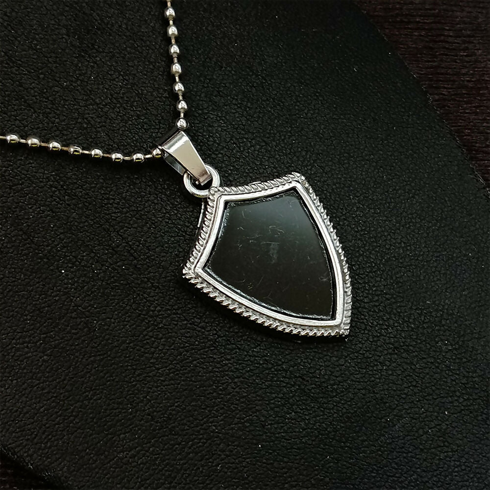 Black Enamel Chain Pendant For Men