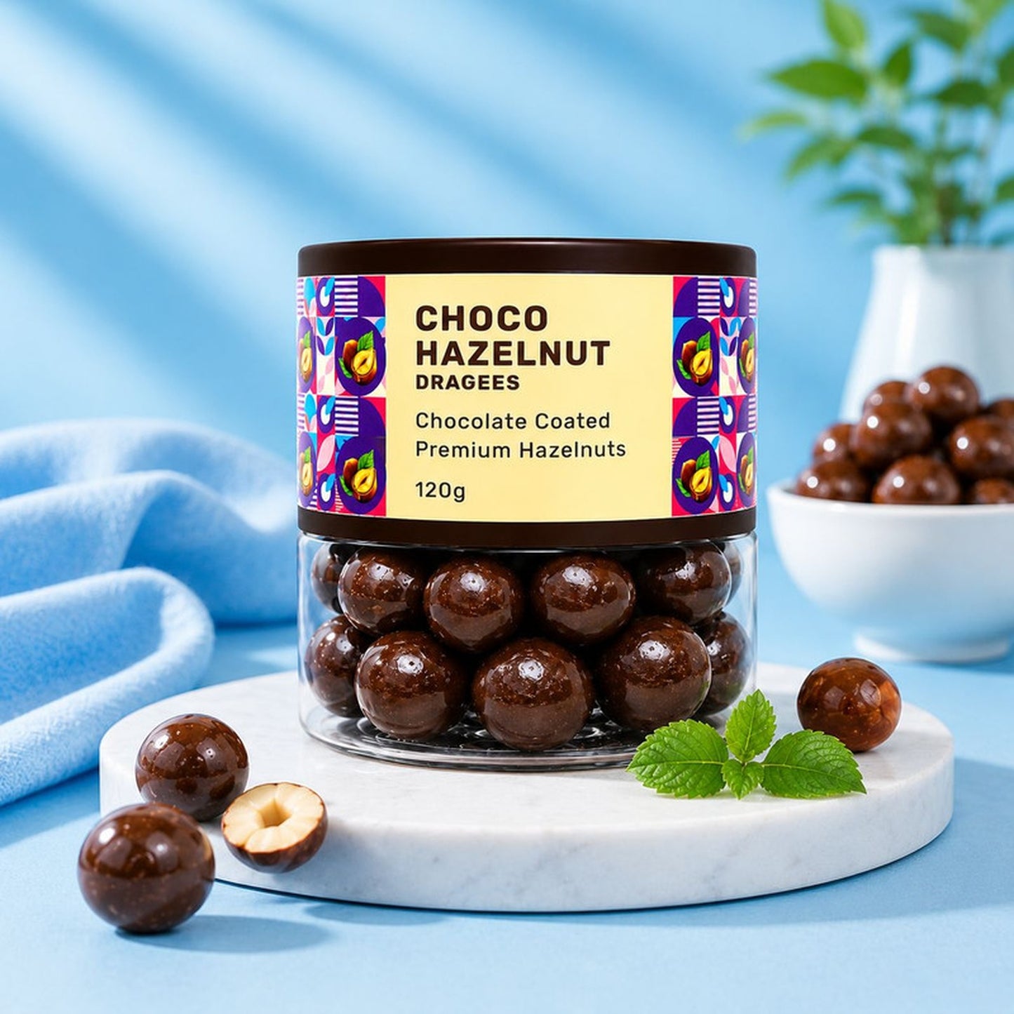 Oracle Choco Hazelnut Dragees, Smooth Chocolate-Coated Crunchy Hazelnut Treat 120g