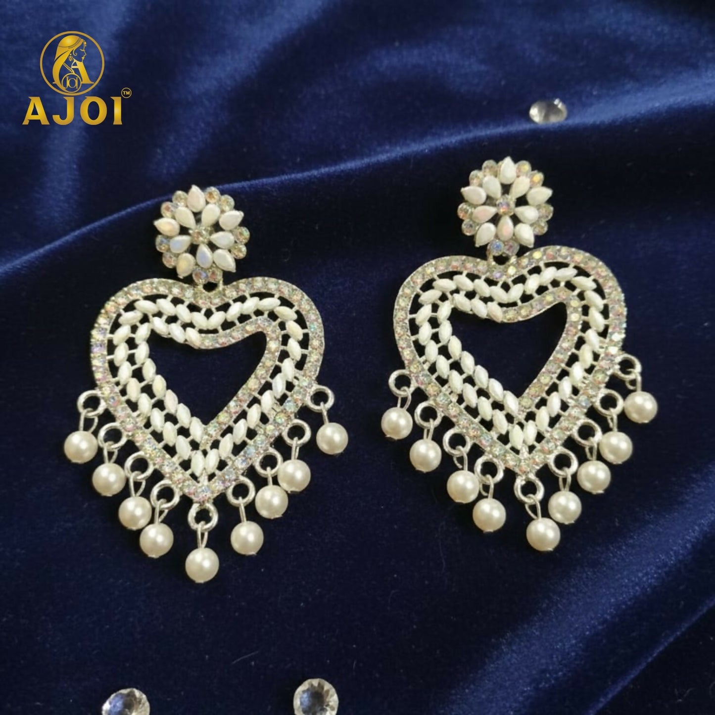 Heart-Shaped Pearl Drop Earrings For Women And Girls