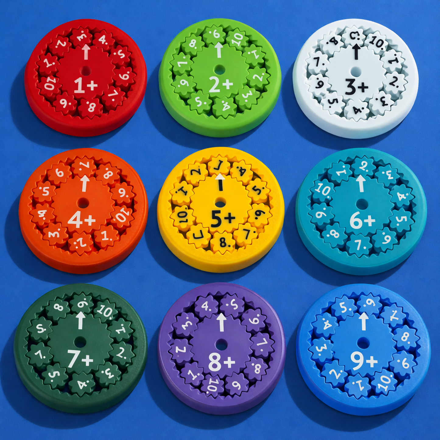 Math Fact Fidget Spinners for Kids | Educational Addition and Subtraction Learning Toy (9 PC)