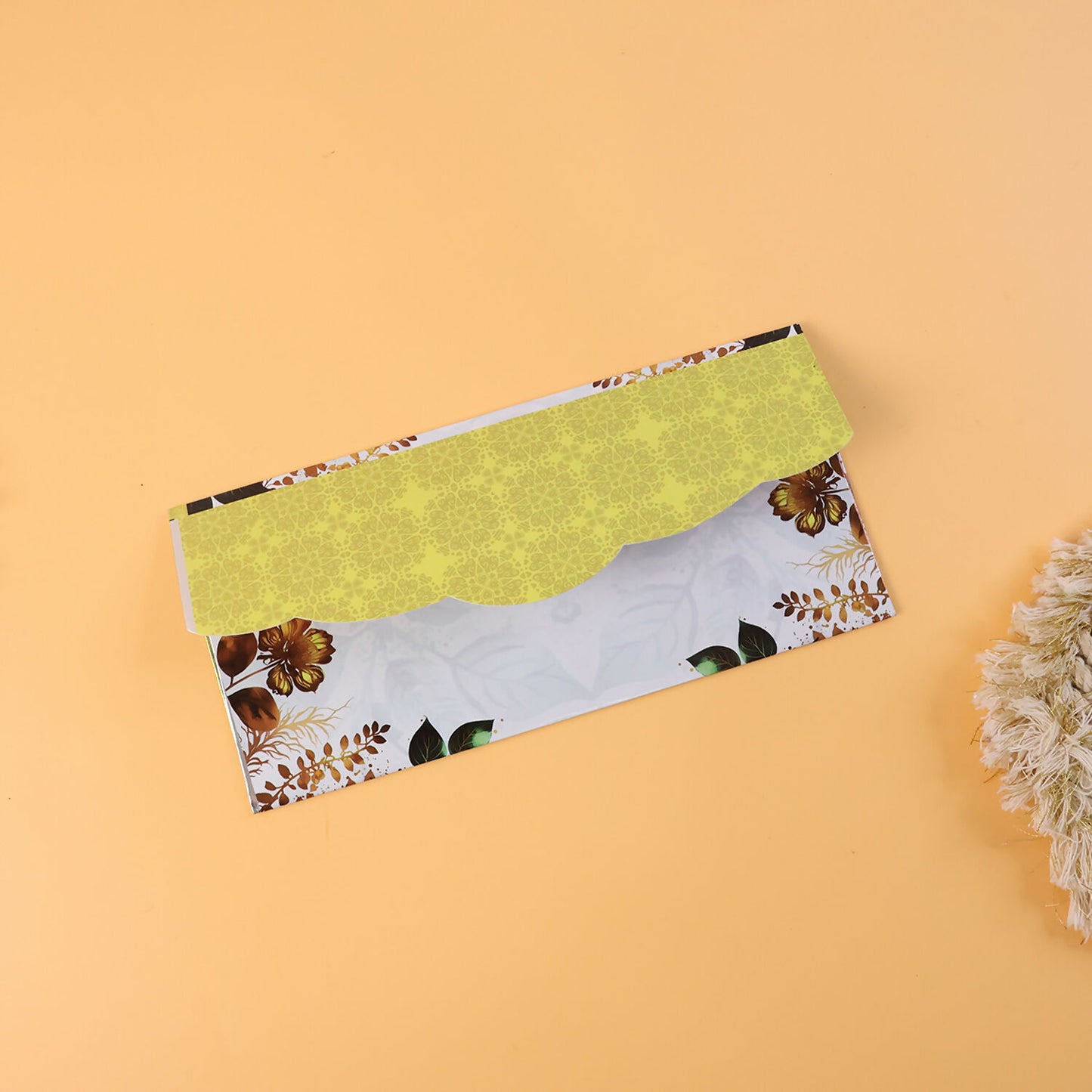 Decorative A4 Size Gift & Money Envelopes with Floral Leaf Pattern – Pack of 10 Pcs