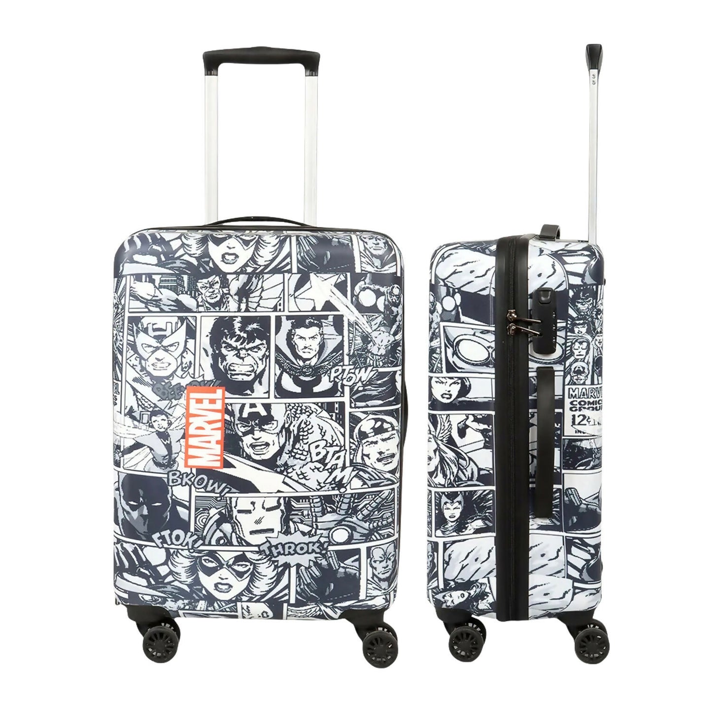 Novex Marvel Avenger Squre Kids Polycarbonate Trolley Bags for Travel Luggage with 4 Wheel (Black, 18 Inch)