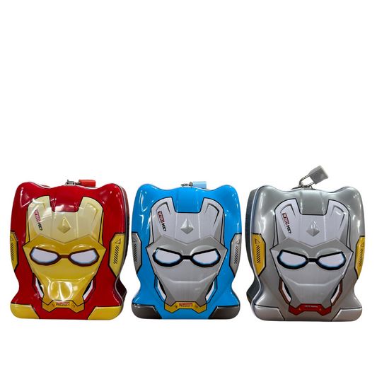 Superhero Face Coin Bank with Lock & Key – Kids Money Saving Box / Metal Piggy Bank for Boys & Girls – Durable Storage Box for Coins & Cash