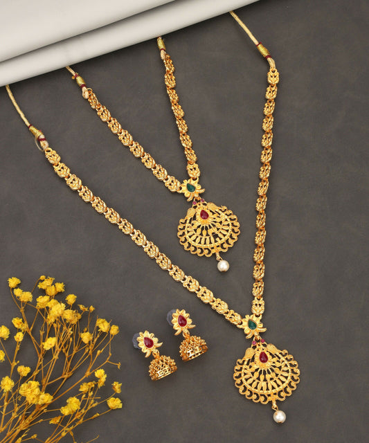 Temple Jewellery Lakshmi Coin Choker with Jhumka Earrings