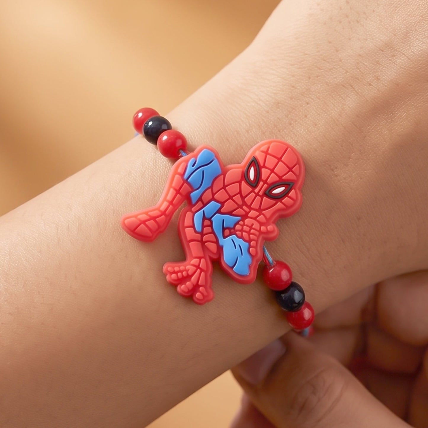 Action Hero Kids Rakhi with Fun Beaded Character Design Style (5pcs)