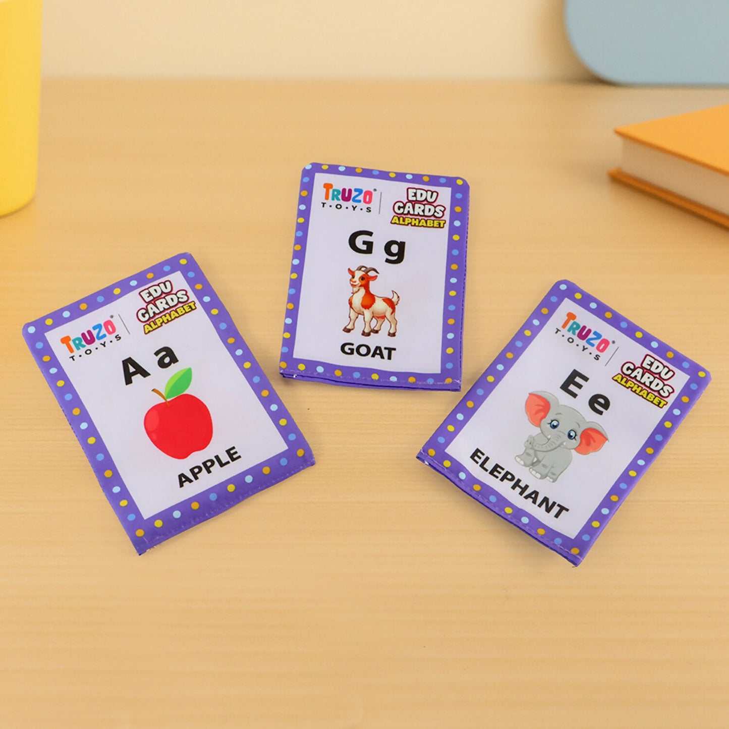 Truzo Edu Cards – Alphabet Learning Flash Cards for Kids with Pictures and Words