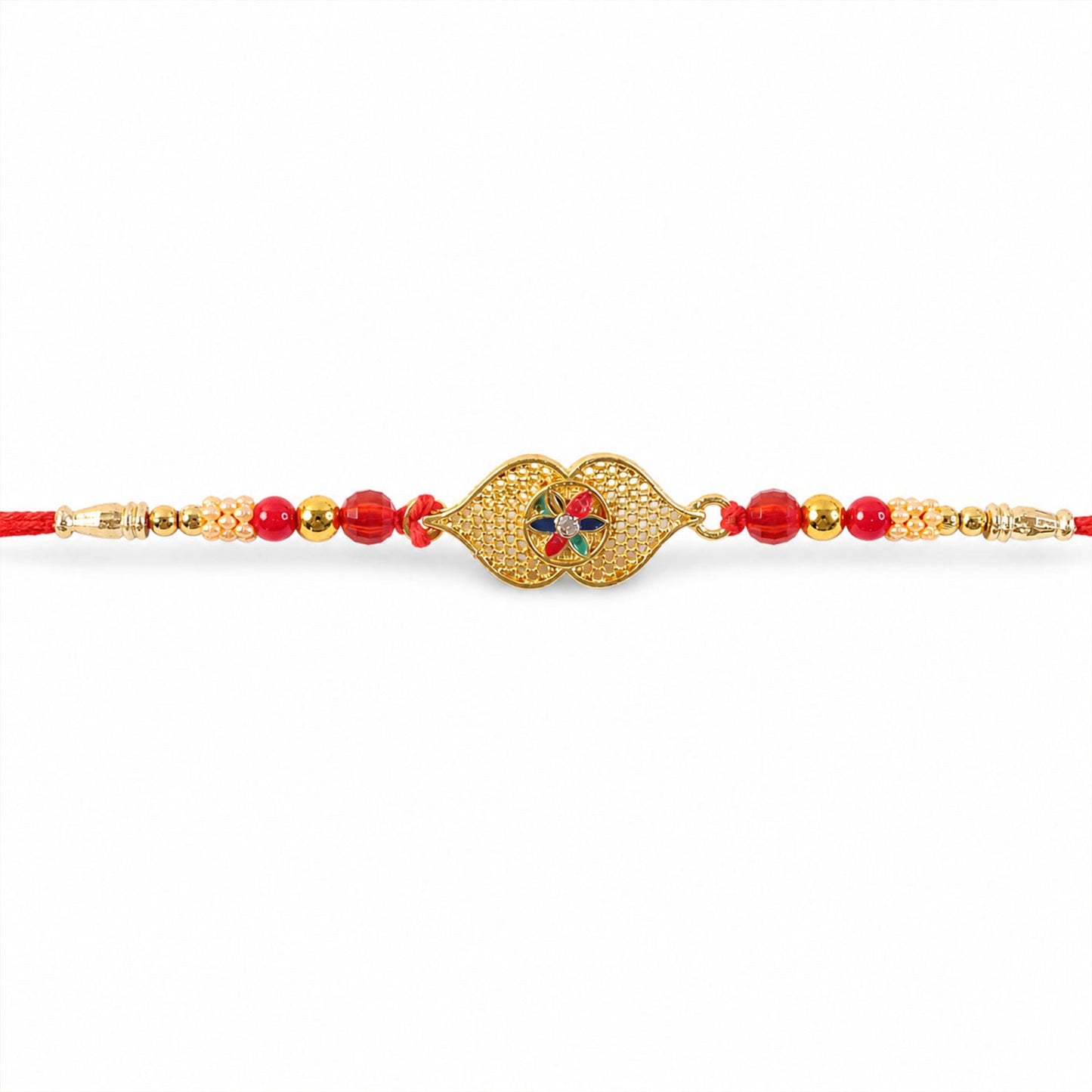 Designer Rakhi Leaf Floral Stone Beaded for Raksha Bandhan (10pcs)