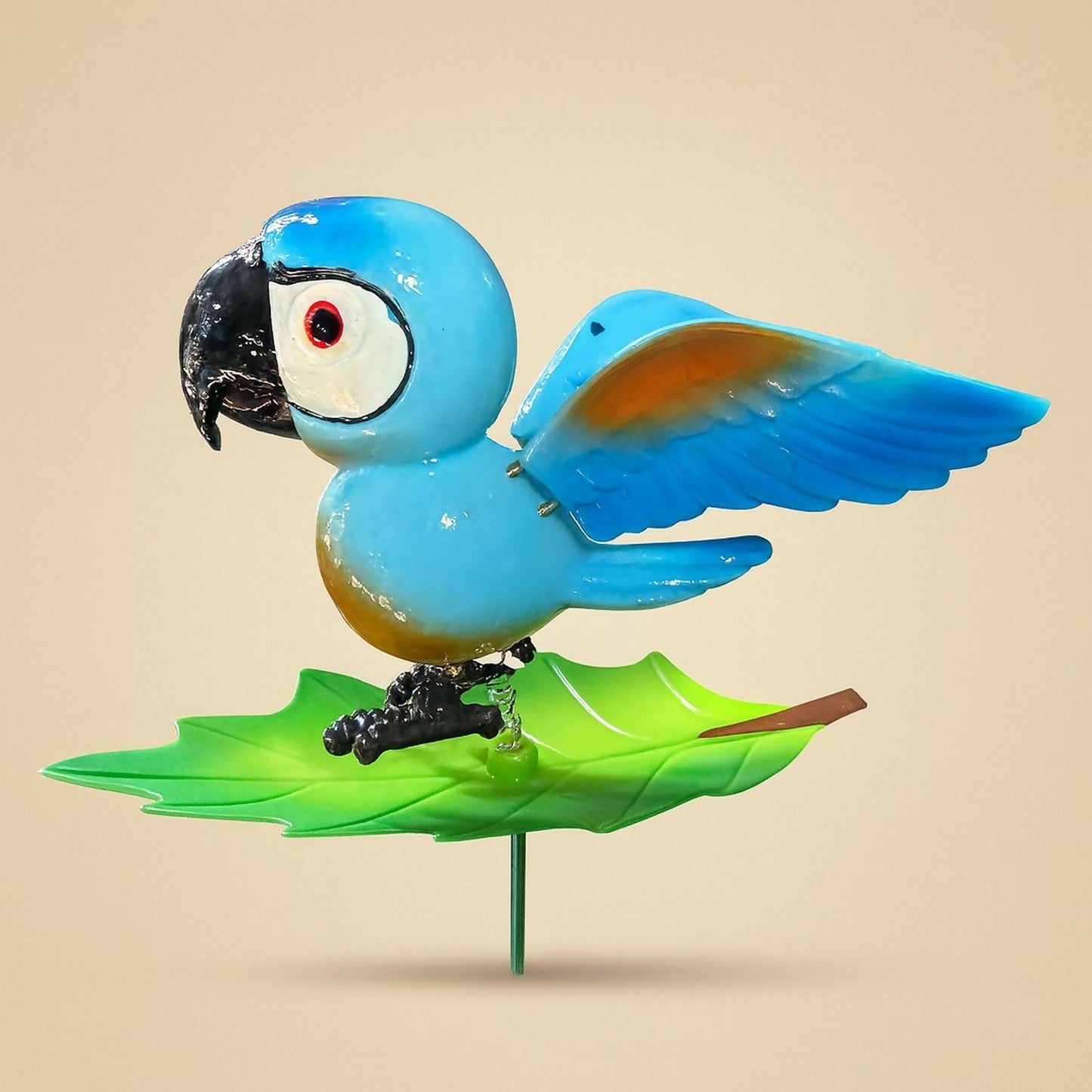 Blue Metal Parrot Garden Stake for Outdoor Décor ( 1 PC)