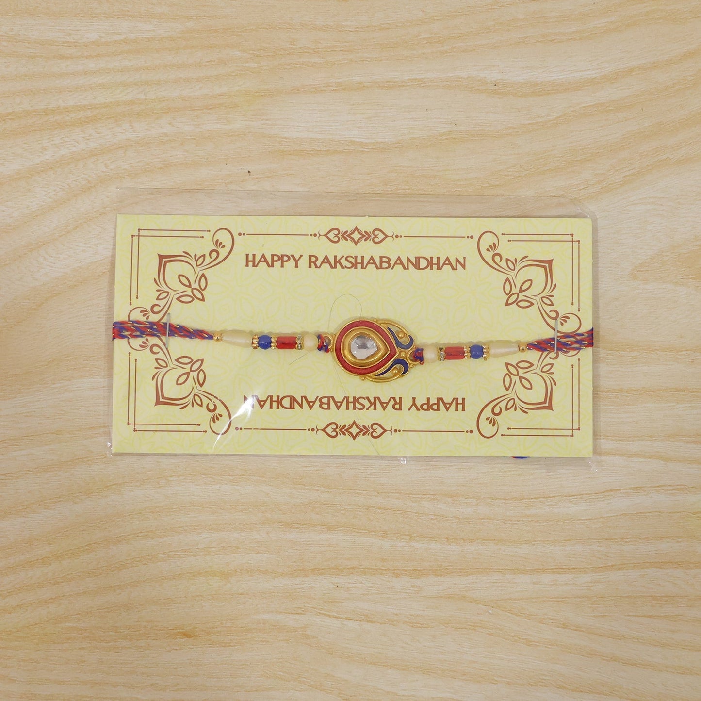 Kundan Stone Beaded Rakhi Classic Design for Raksha Bandhan (5pcs)