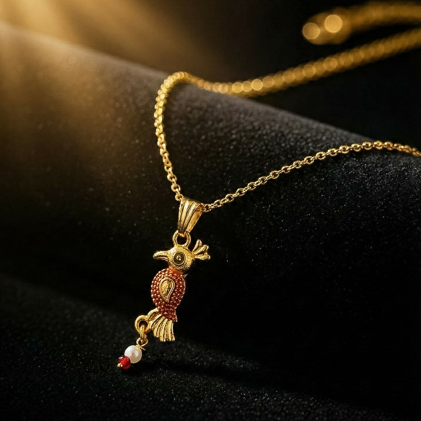 Traditional Bird Design Pendant Necklace with Chain for Women