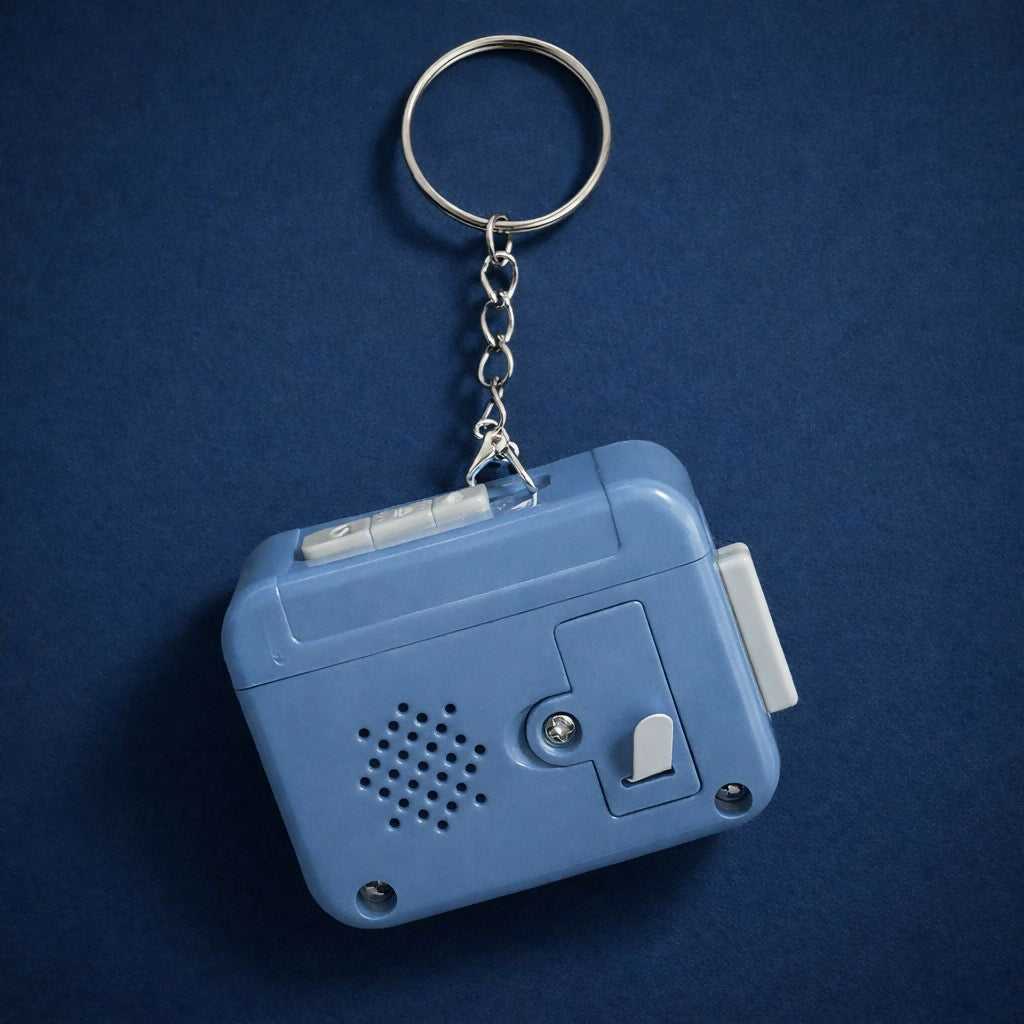 Retro Cassette Tape Keychain Sound Toy with Button Click Sound
