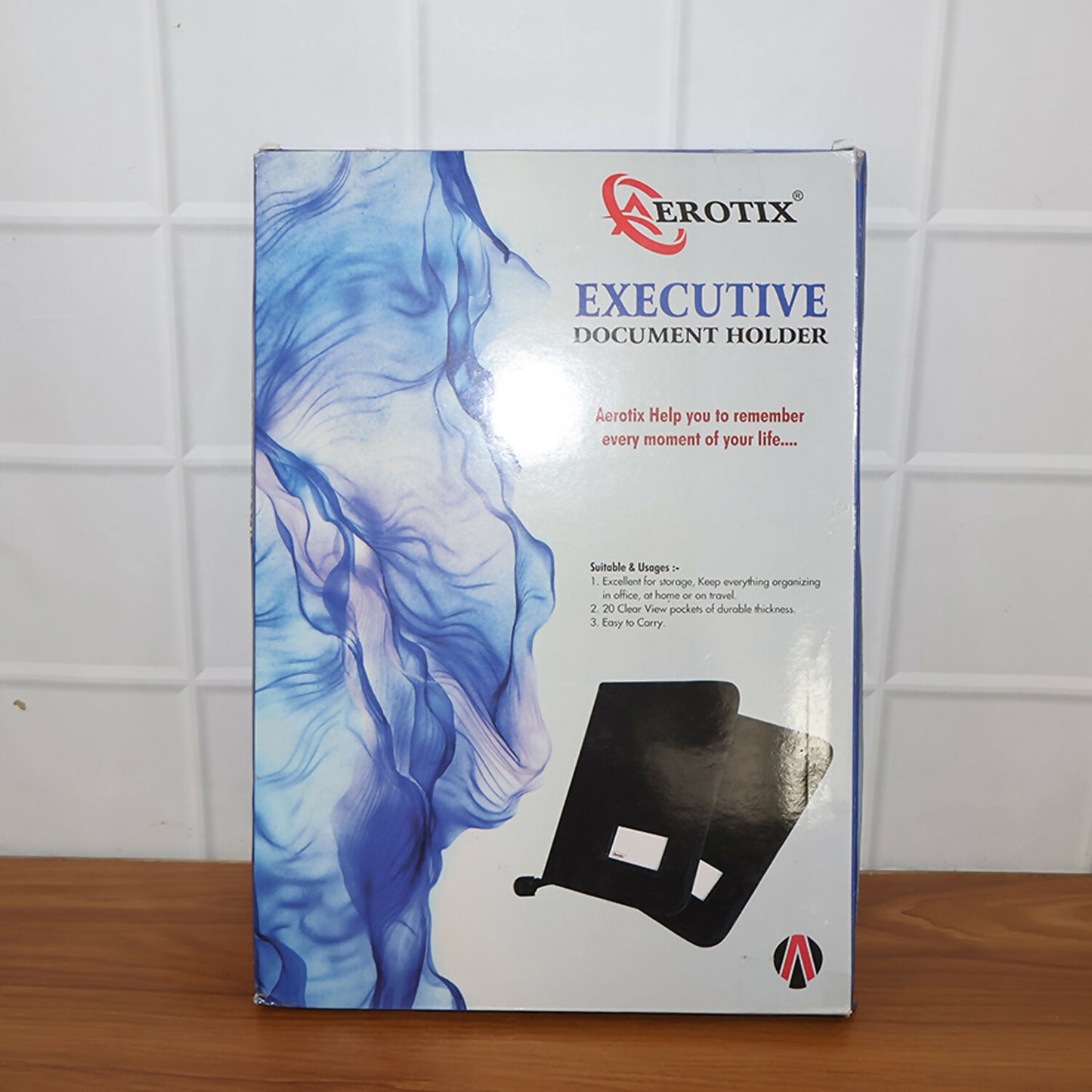 Executive Zipper Document File Folder with 20 Clear Sleeves for Office & Conference