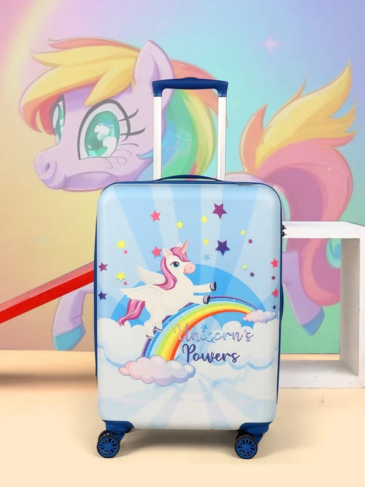 Cartoon Character UC Rainbow Kids Travelling/Trolley Luggage Bag 4 Wheels ( 22 Inch)