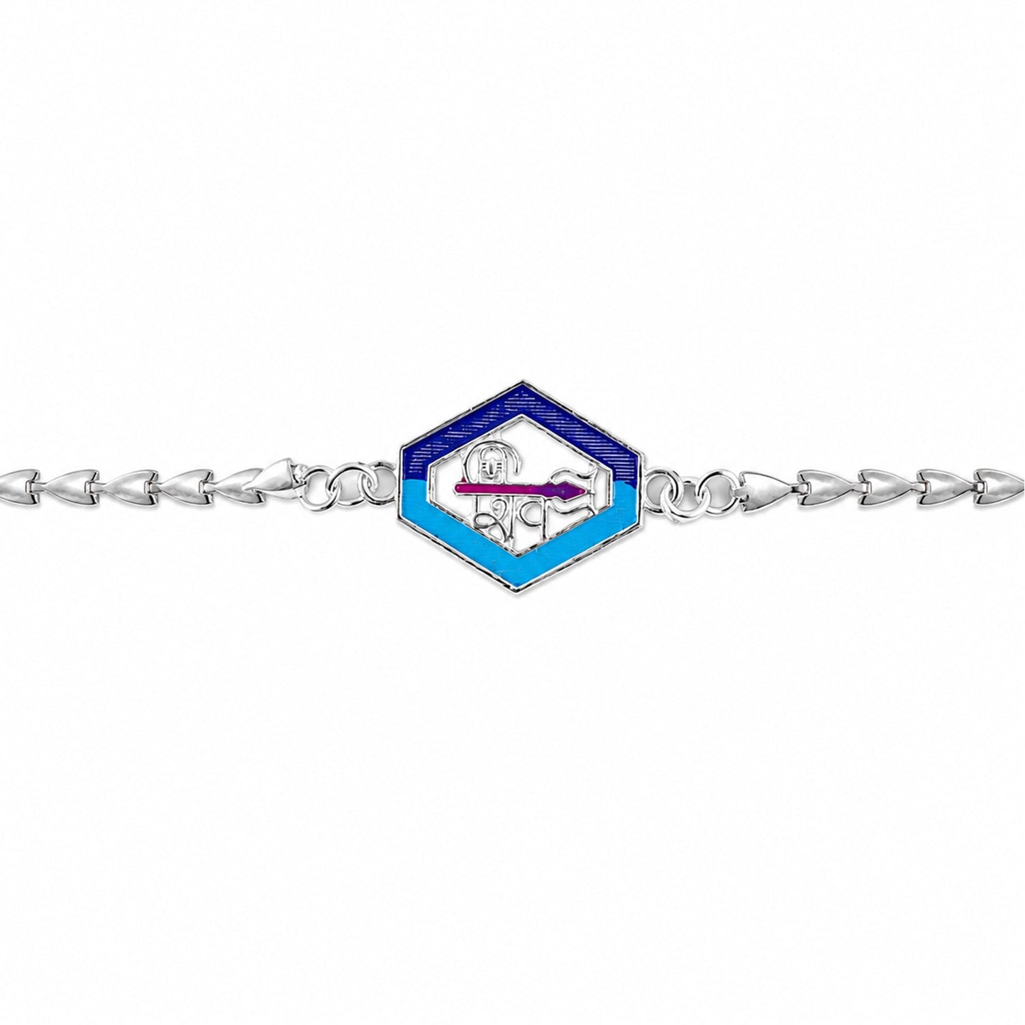 Rakhi for Brother Beautiful Silver Enamel Leaf Charm Design (10pcs)