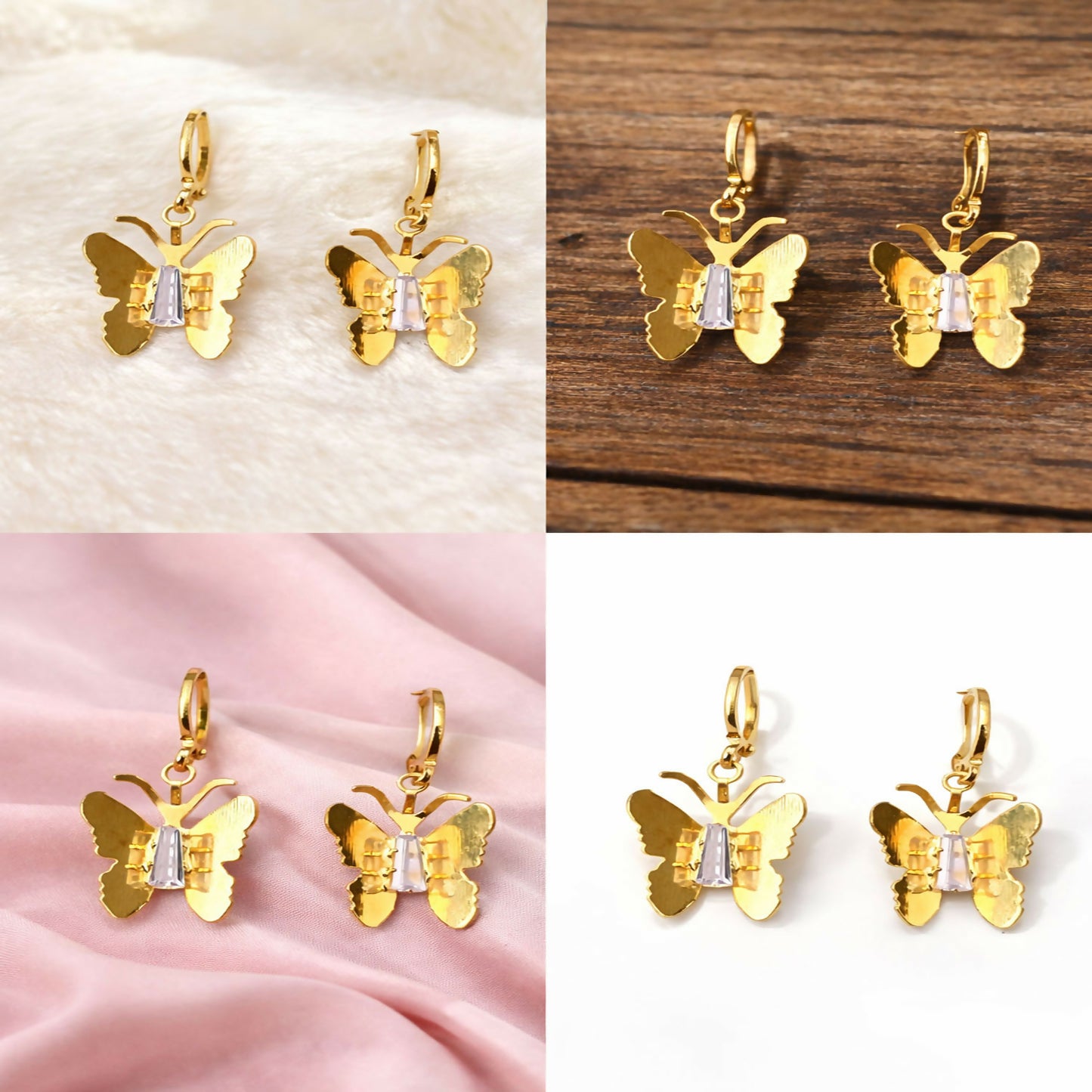 Elegant Golden Butterfly Drop Earrings for Women & Girls | Lightweight Stylish Party Wear Earrings