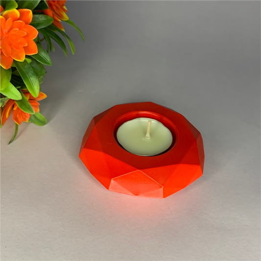 Diamond Diya red tealight candle Elegant Home Decor Handmade