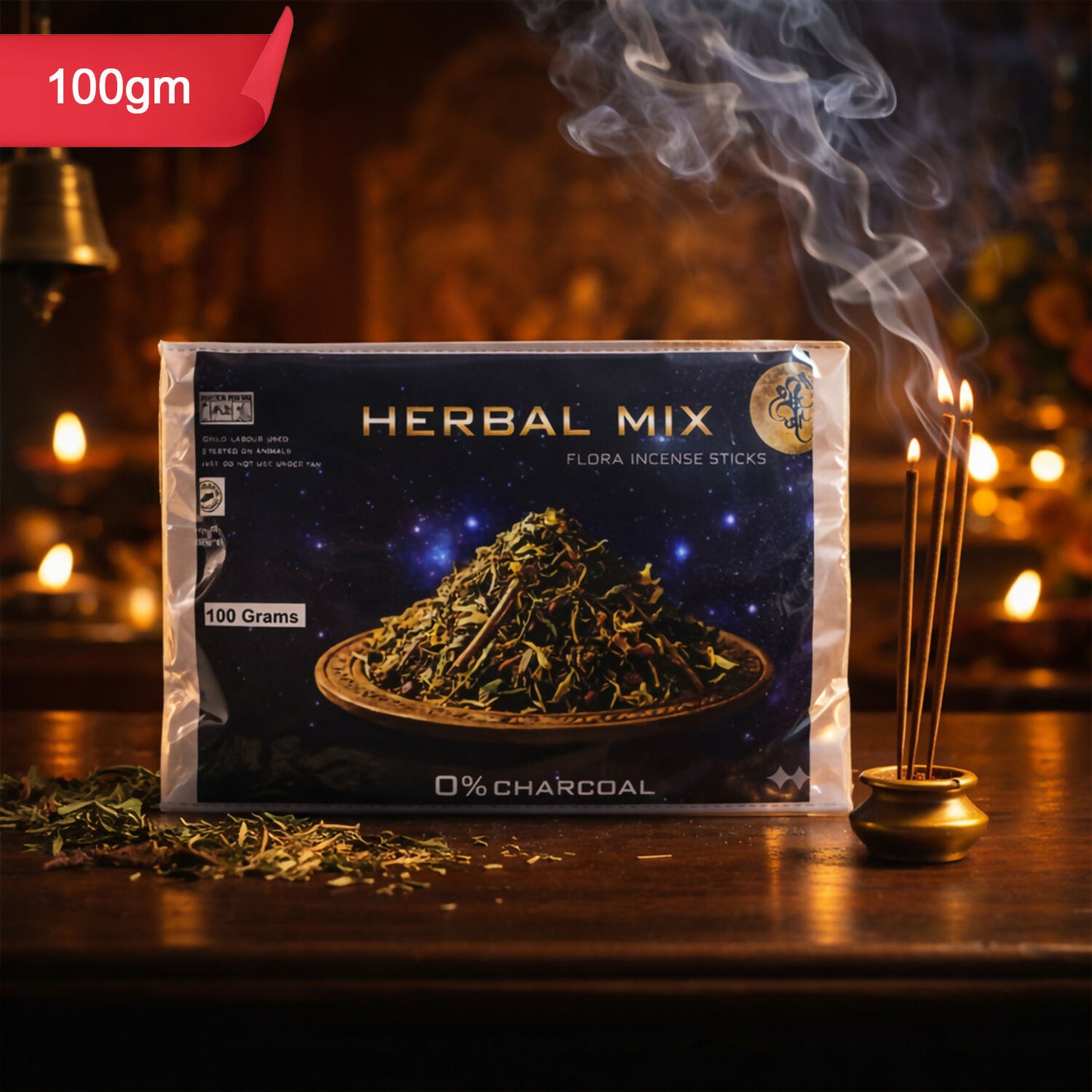 Herbal Mix Flora Incense Sticks Natural Aromatic Blend for Home, Meditation & Puja