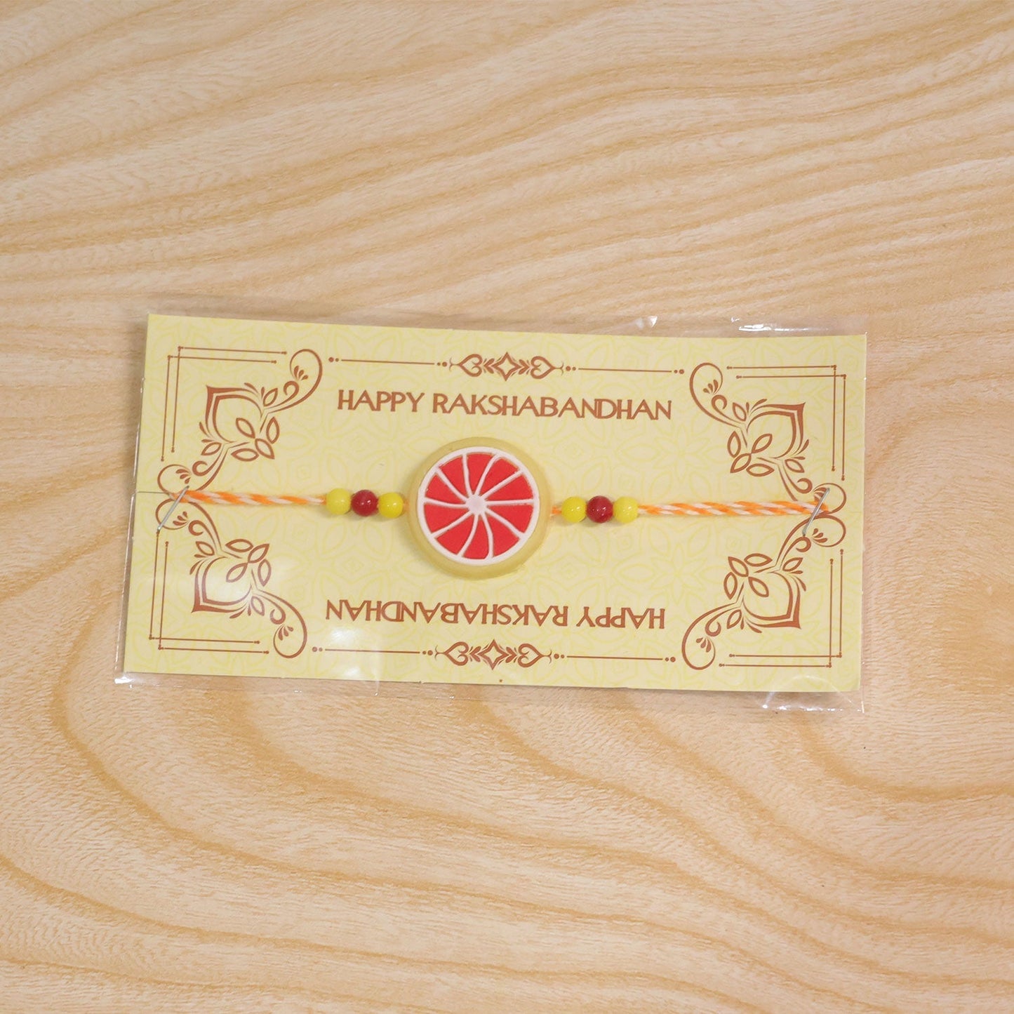 Fruit Slice Rakhi for Brother Beaded Charm Design (5pcs)