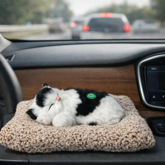 Sleeping Cat Car Dashboard Decor Soft Toy Showpiece for Home & Office
