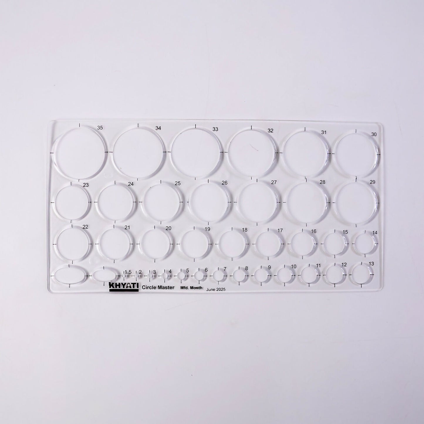 Plastic Circle Master Drawing Template & Multiple Circle Sizes for Drafting (Pack of 10)