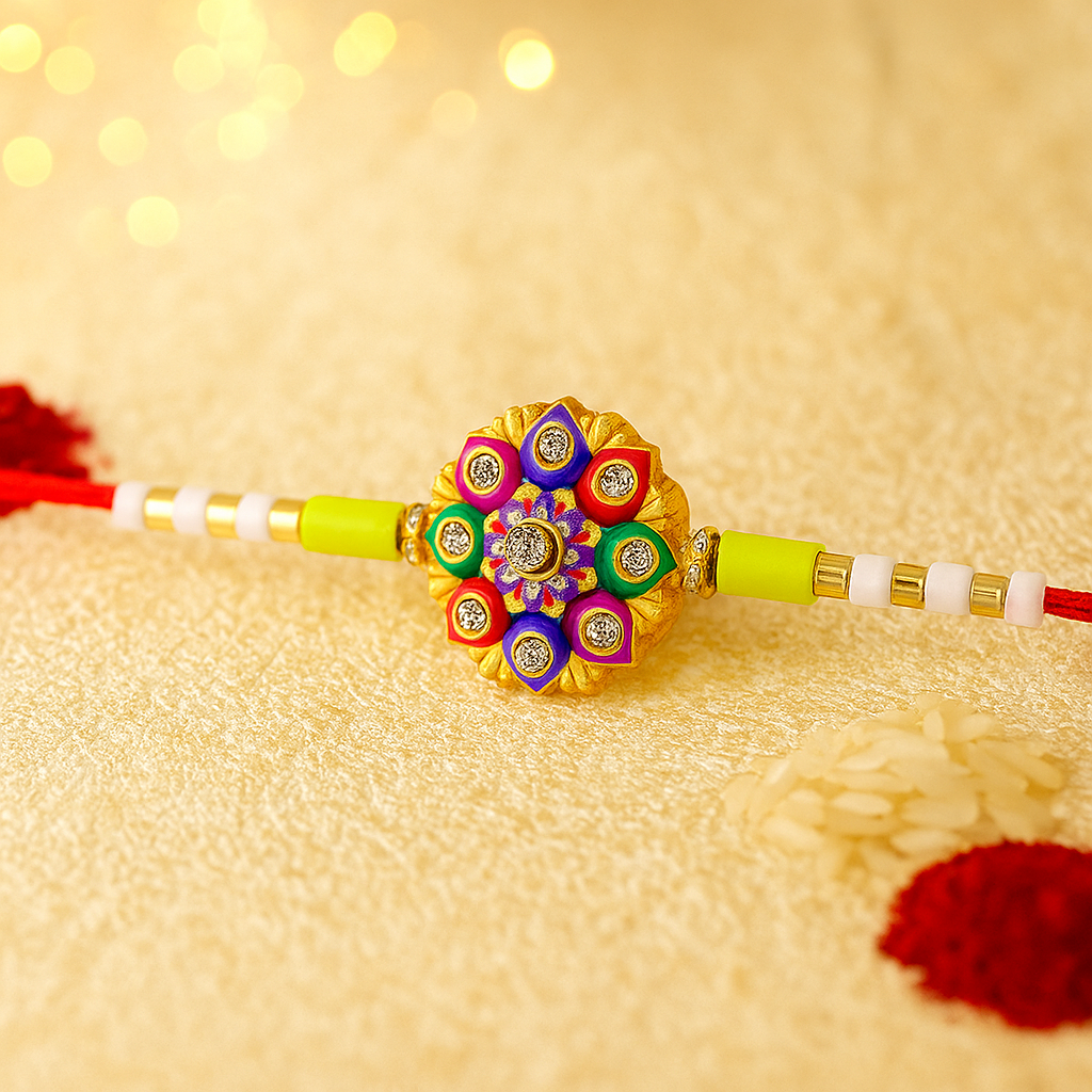 Multi-Color Petal Rakhi