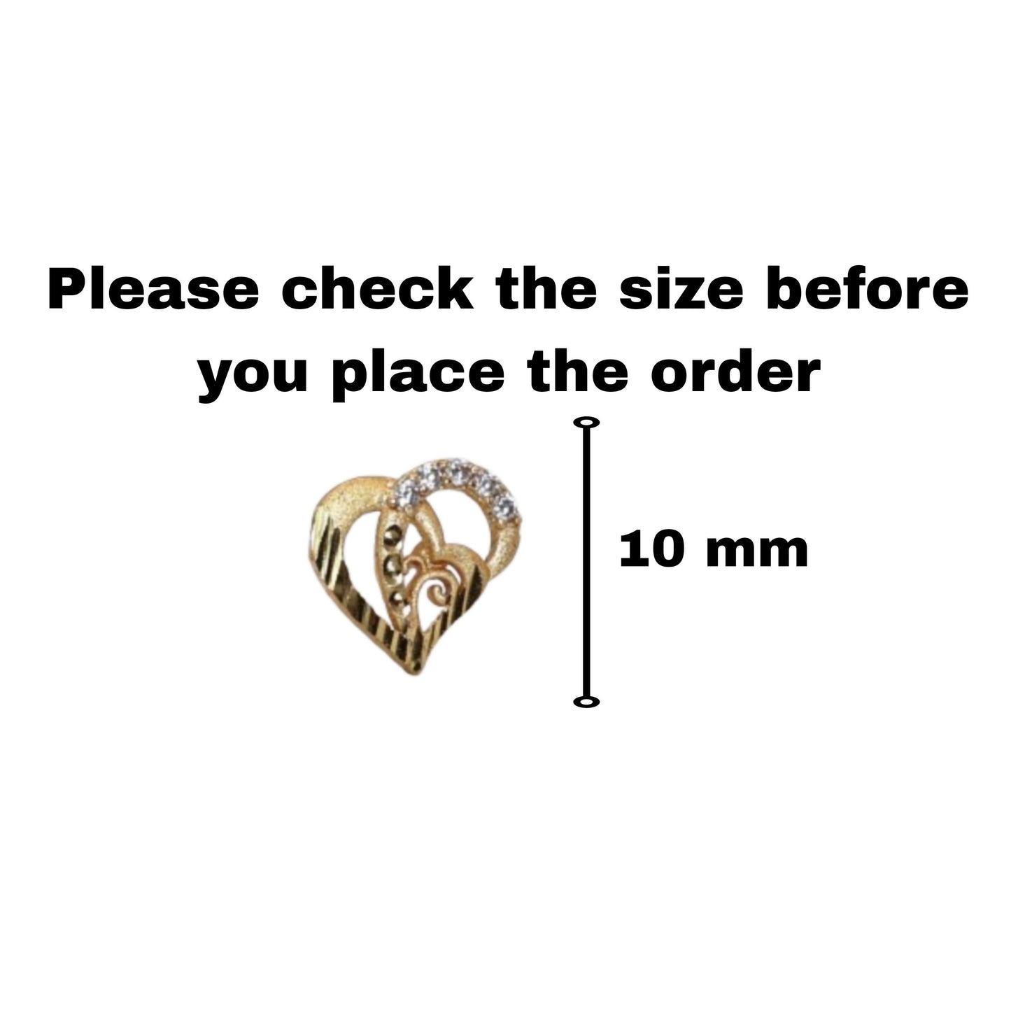 Gold Plated Dual Heart Stud Earrings with AD for women and girls