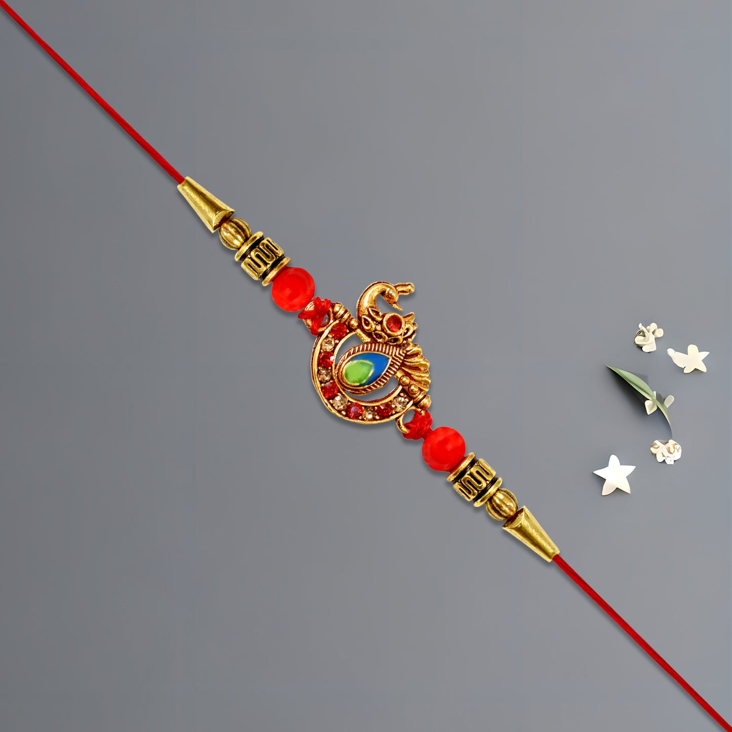 stone-studded Rakhi with thread (1 Pc)