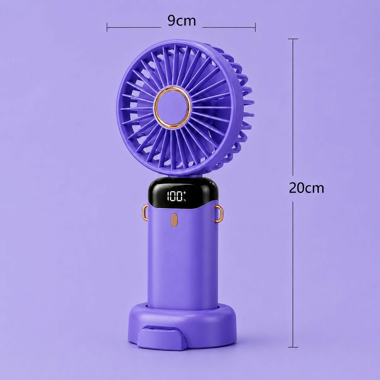 Portable Mini Neck Fan with LED Display & Desk Stand