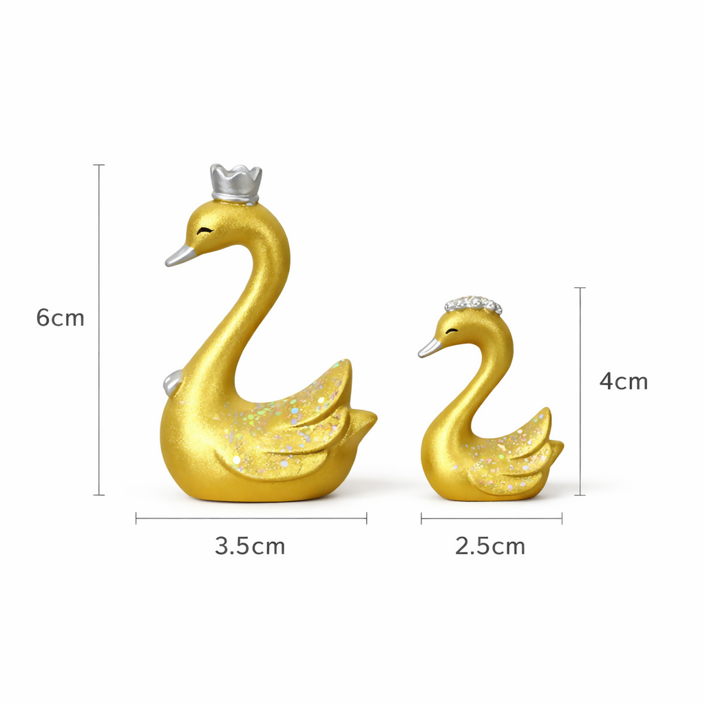Royal Golden Swan Couple Showpiece – Romantic Home & Gift Decor