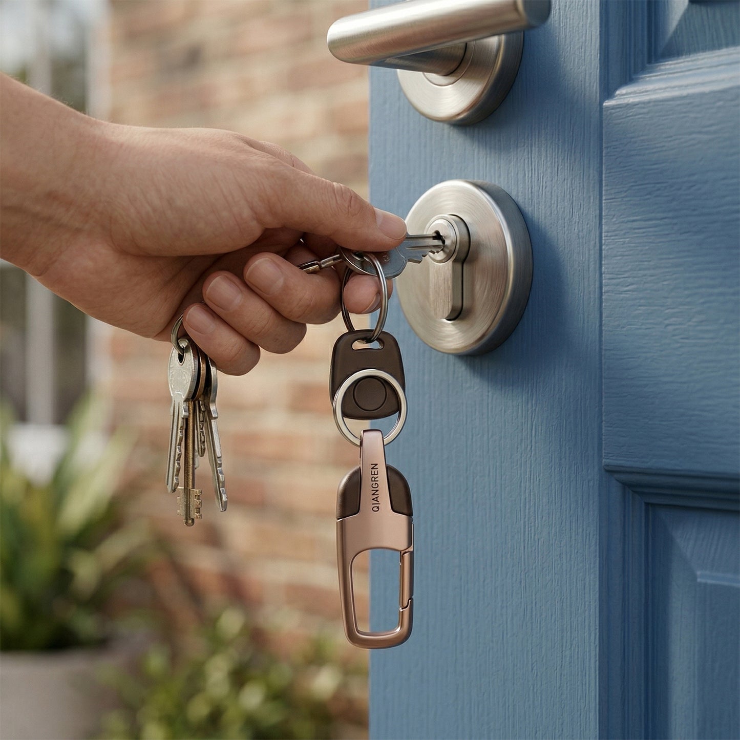 Premium Metal Key Holder with Secure and Stylish Keychain (1 Pc)