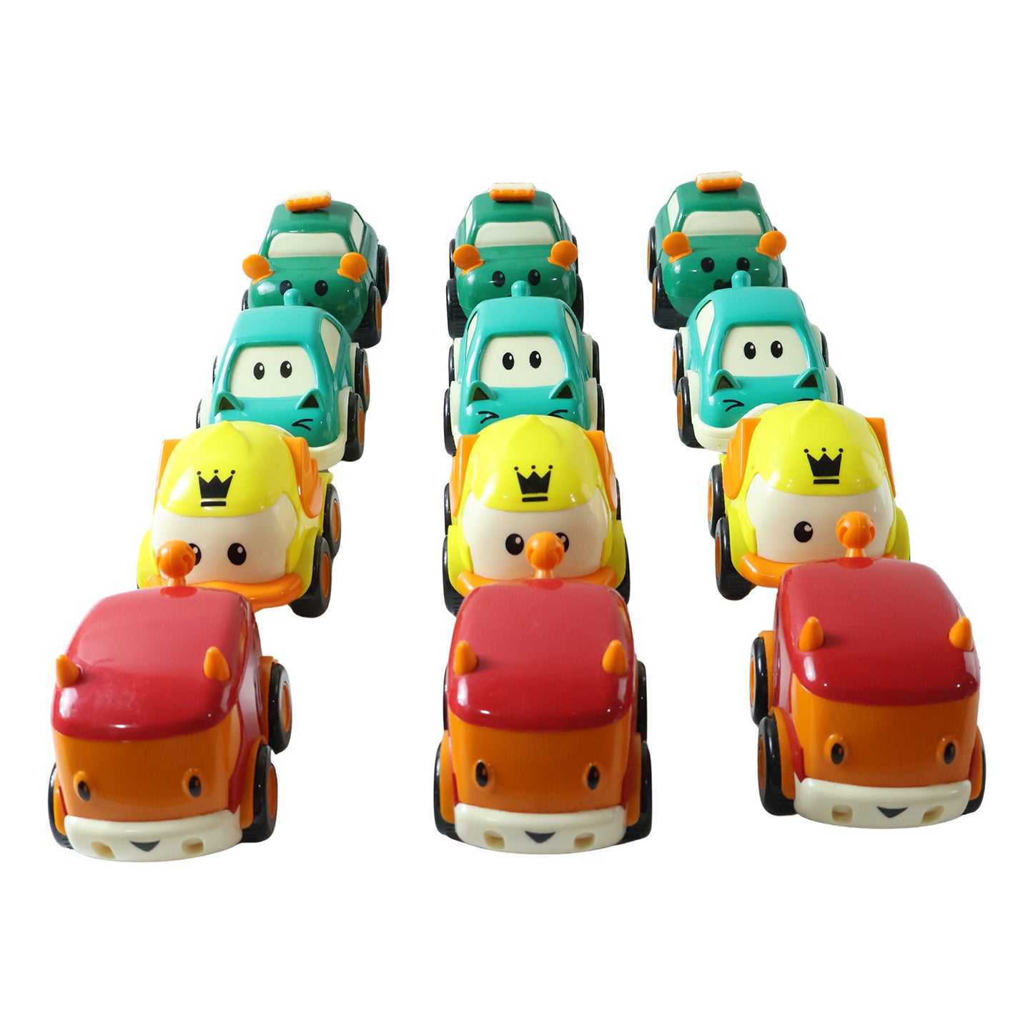 Funwoods Scurry Toy Cars for Kids - 12 Pcs, Colorful, Fun & Interactive Cars