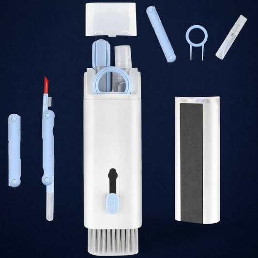 Blue 7 in 1 Electronics Cleaning Kit for Keyboard, Earbuds, Laptop & Mobile