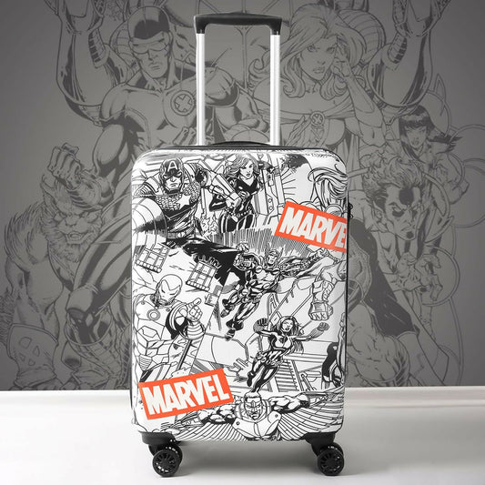 Novex Marvel Avenger Kids Trolley Bags for Travel Polycarbonate Luggage /Suitcase with 4 Wheel (Black,22 Inch)