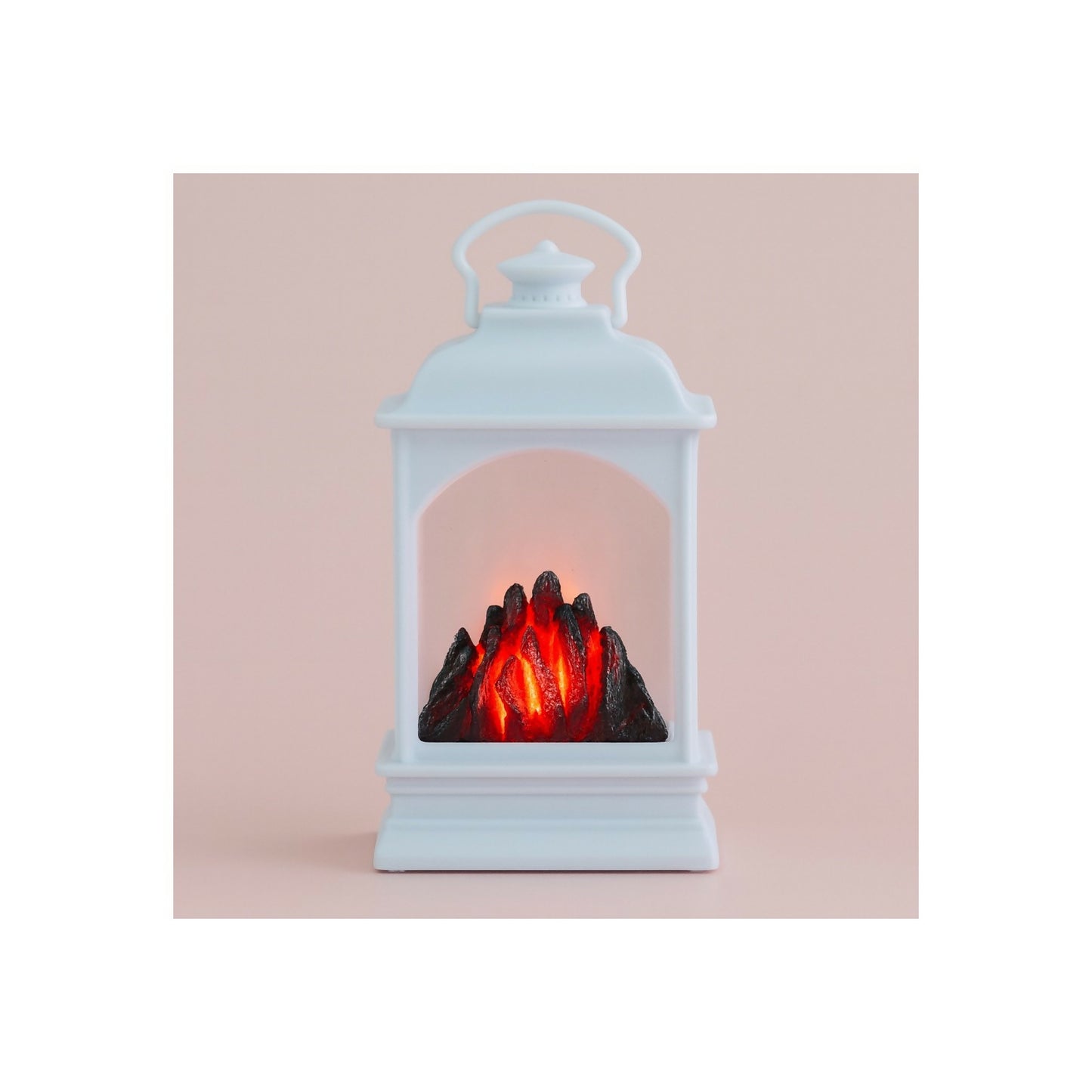 Decorative White LED Lantern with Simulated Fire Flame Effect | Battery Operated Flameless Lantern Light for Home Décor, Living Room, Bedroom, Garden, Diwali, Christmas & Gifting – Set of 3