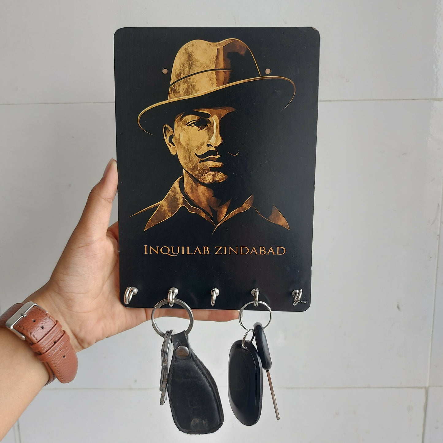 Bhagat Singh key holder in its packaging, suitable for gifting