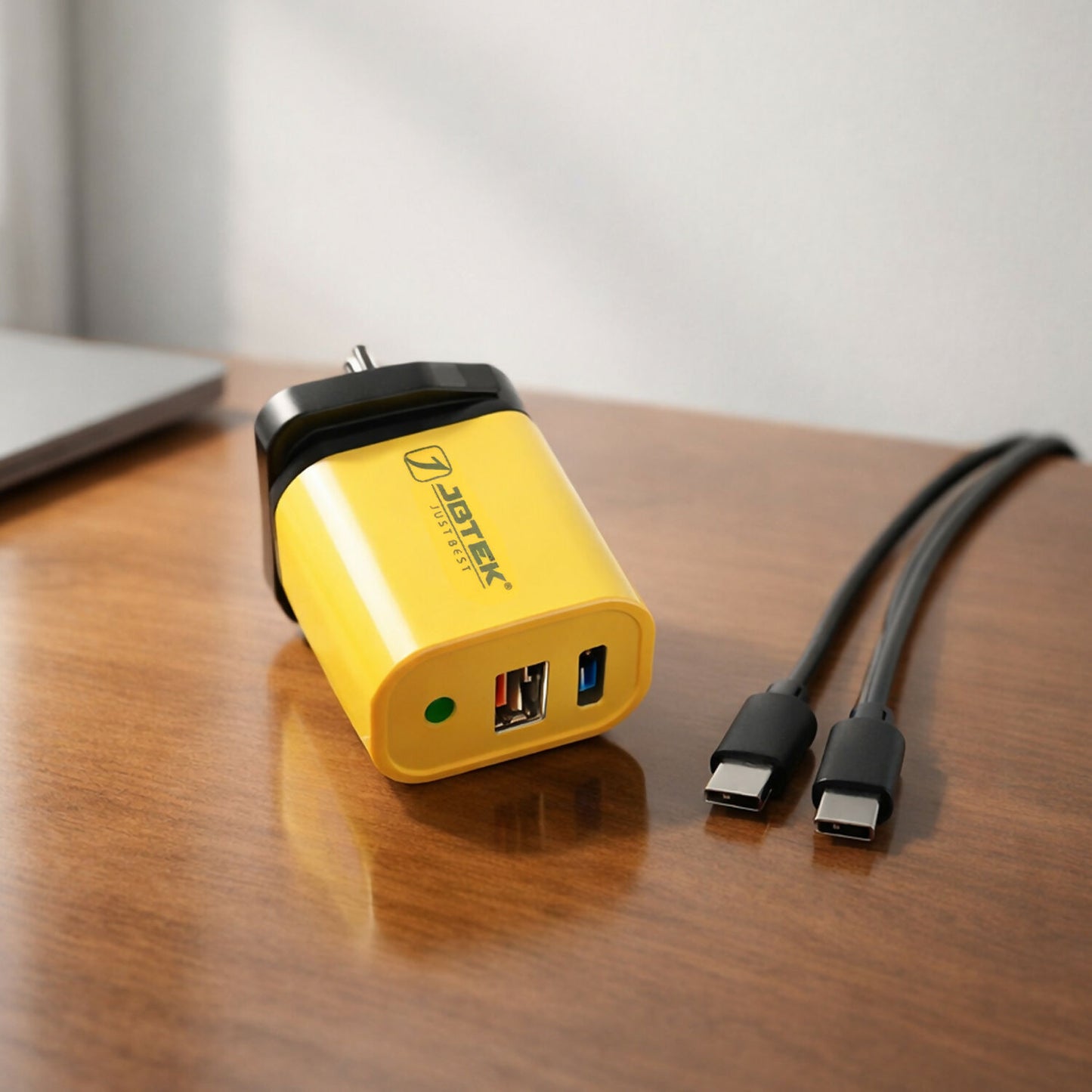 Fast 65W Charging Adapter with Dual Output Ports for Smartphones and Devices