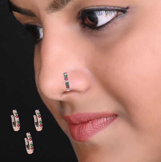 Non-Piercing CZ Nose Clip Combo | Press Fit Nath Collection Combo Pack of 3