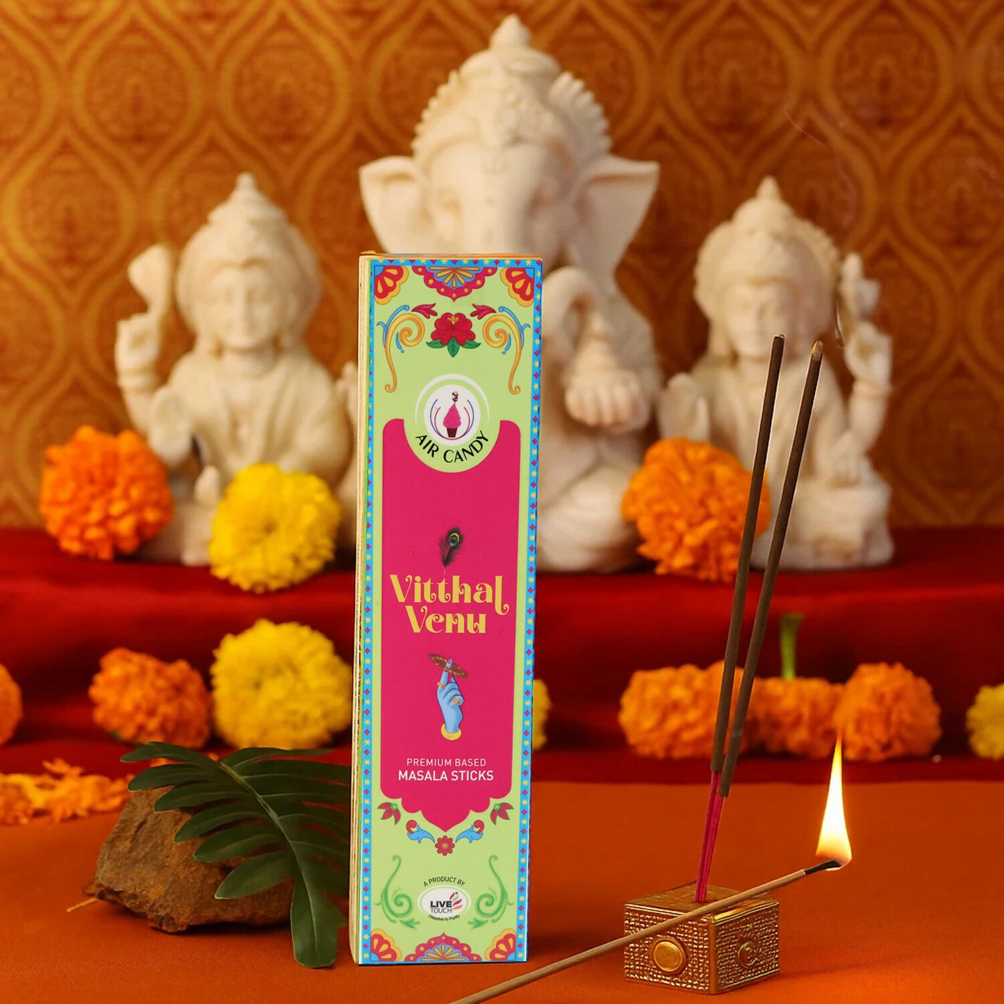 Air Candy Vitthal Venu Premium Masala Incense Sticks – Divine Fragrance for Prayer, Meditation & Peaceful Ambience (Pack of 10 Sticks)