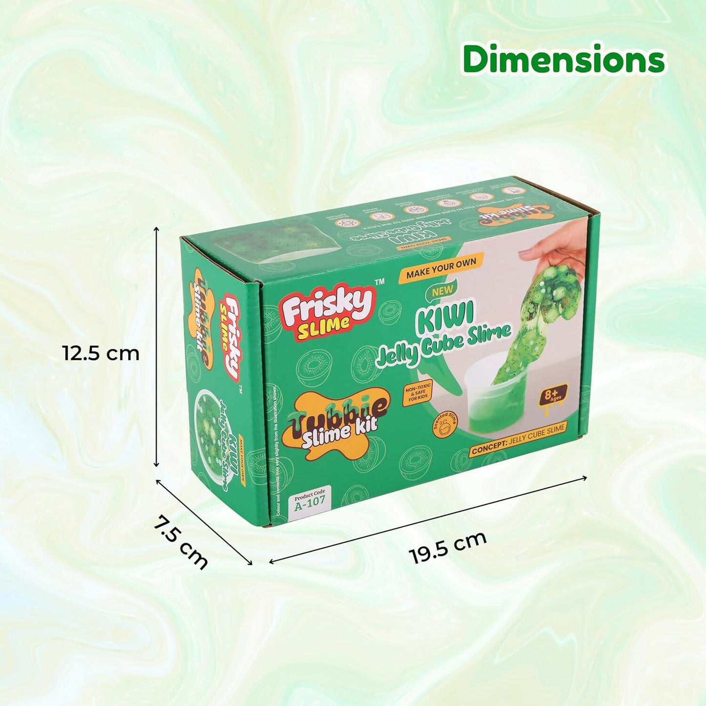 Kiwi Jelly Cube Slime Making Kit for Kids – DIY Tubbie Slime Kit with Activator